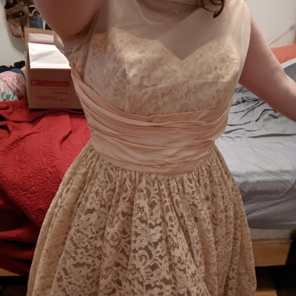 Peachy 1950s tea length party dress - Picture 8 of 9